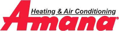 Amana Heating & Air Conditioning logo in bold red text