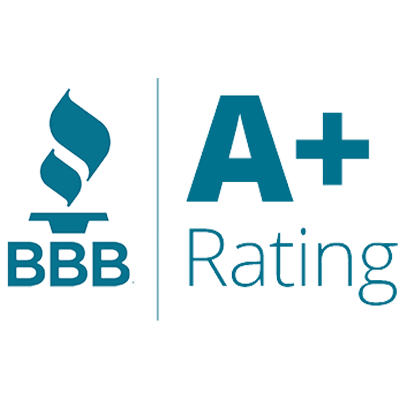 BBB A+ Rating logo with flame symbol