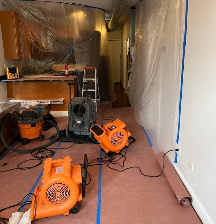 Home renovation with drying machines in a kitchen