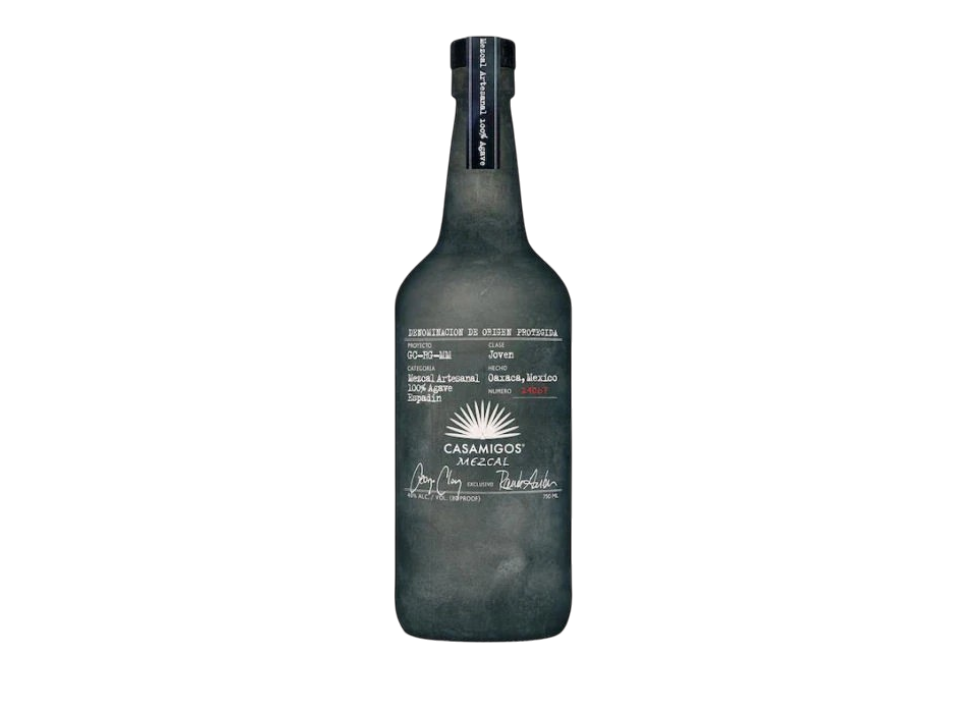 Casamigos Mezcal bottle with a dark finish