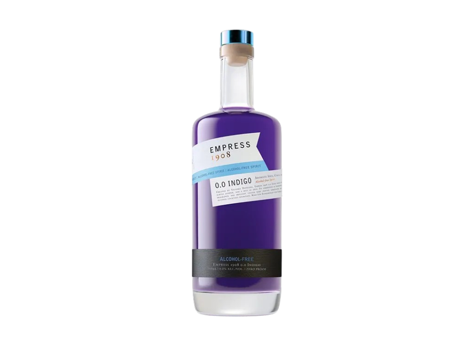 Empress 1908 O.O. Indigo alcohol-free spirit bottle
