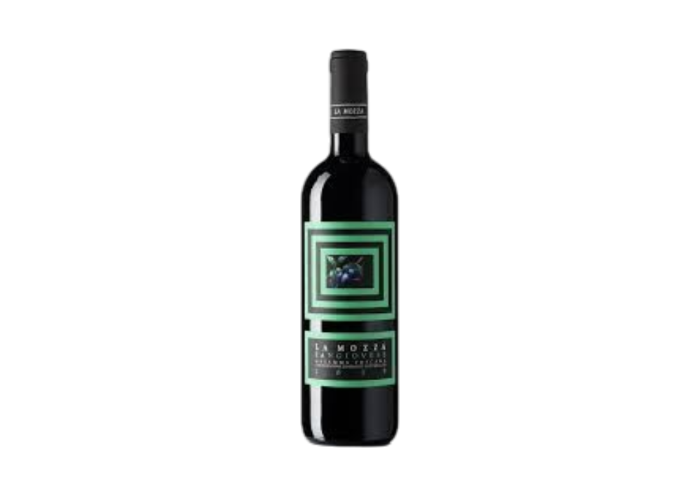 Bottle of La Moza wine with distinctive label design