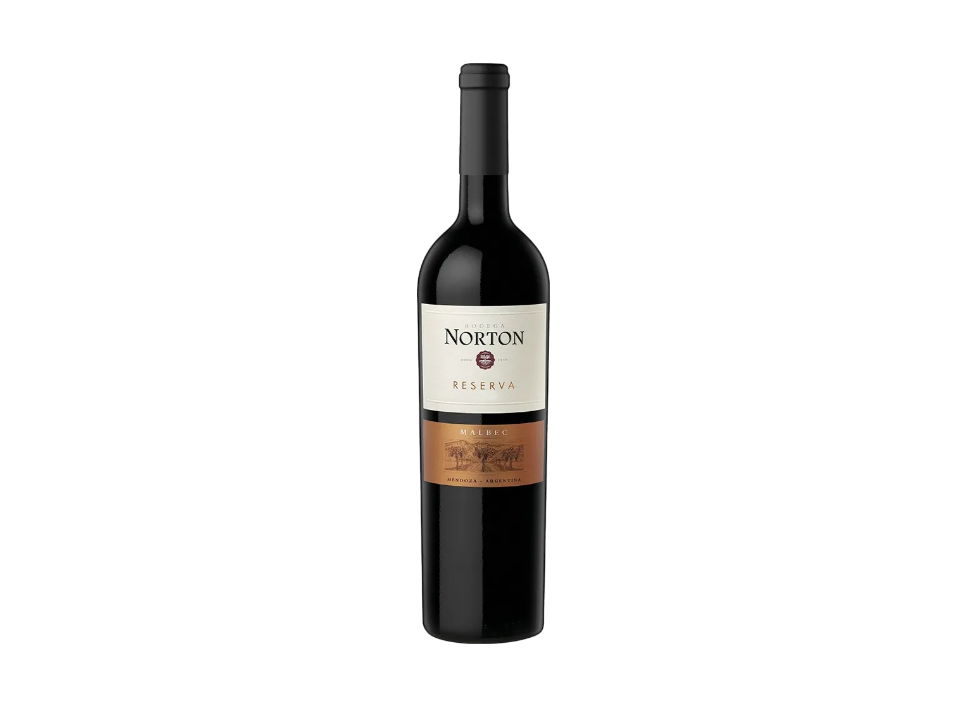Norton Reserva Malbec wine bottle on black background