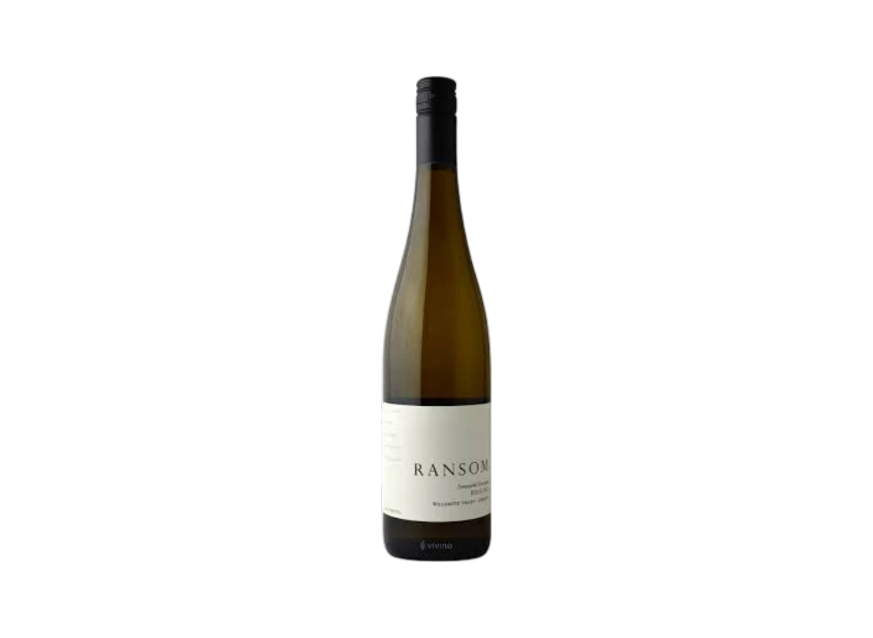 A bottle of Ransom wine against a plain background.