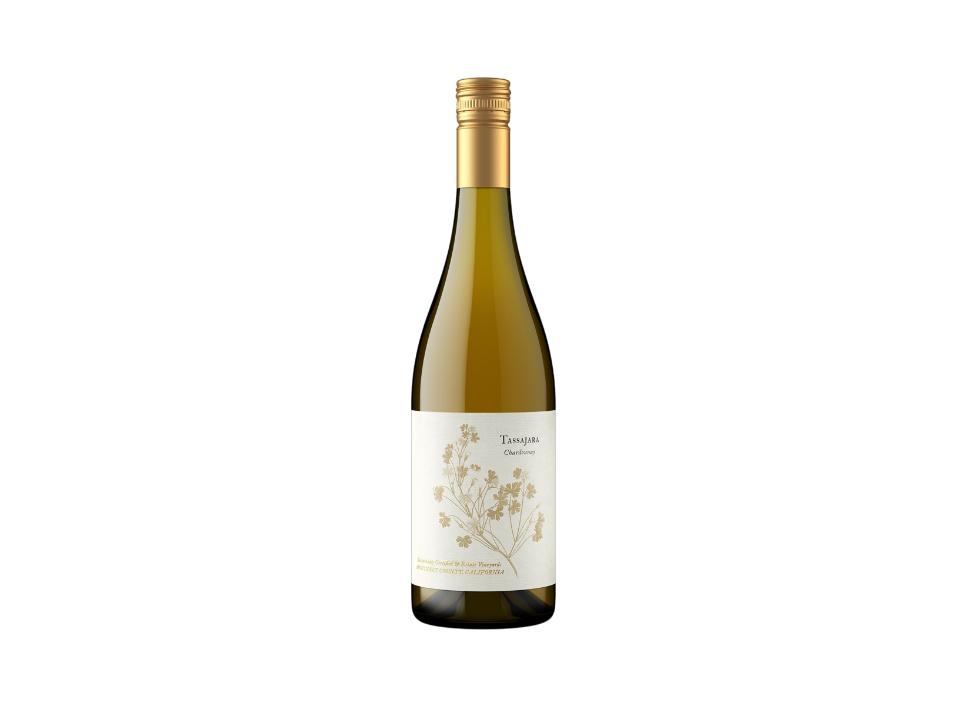 Elegant white wine bottle with detailed label.