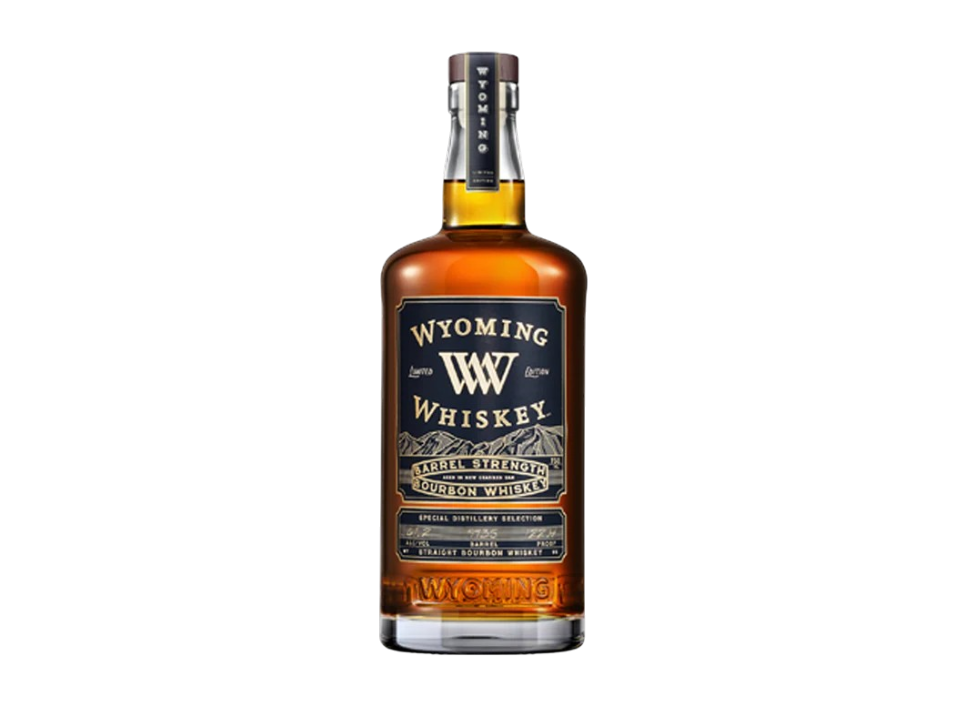 Bottle of Wyoming Whiskey on black background