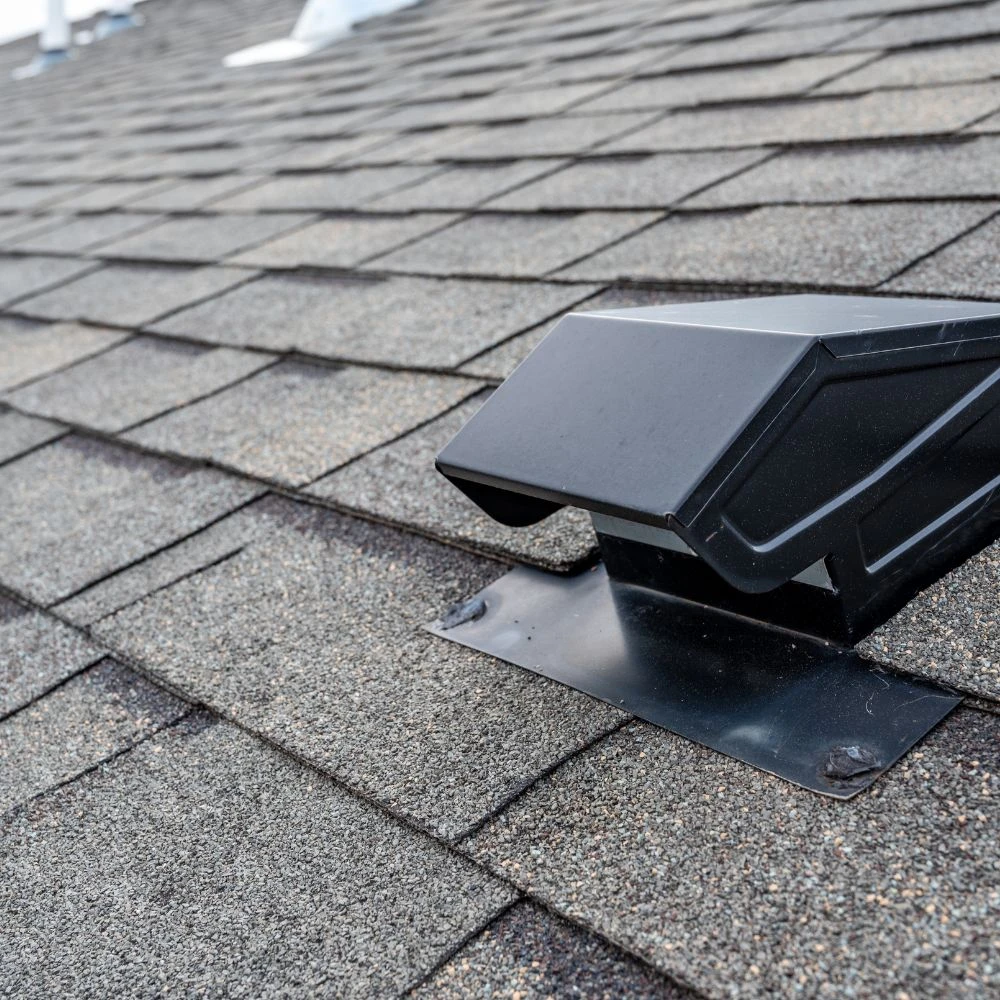 Roof vent on a shingled roof