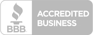 BBB accredited business logo in grayscale