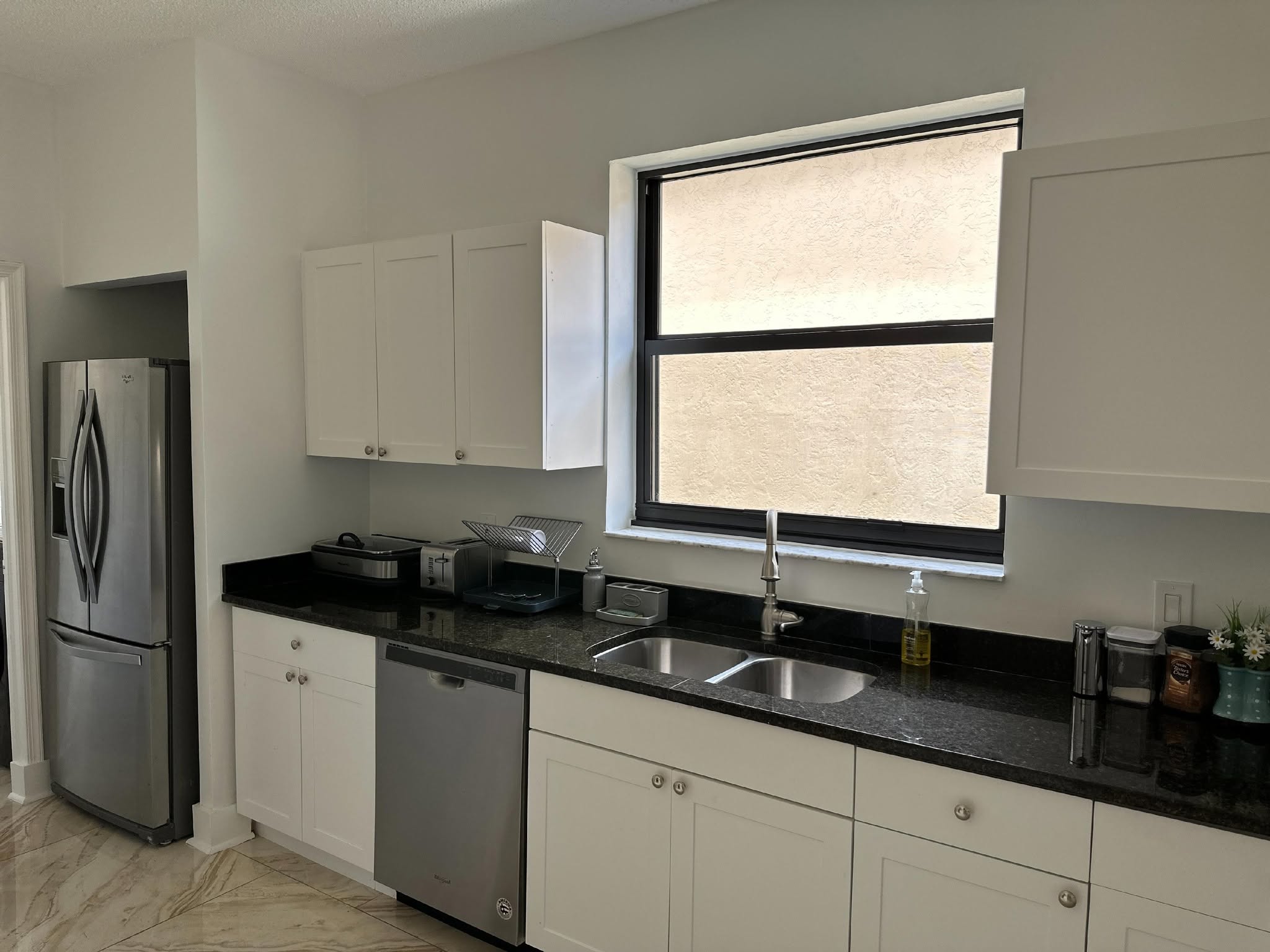 Modern kitchen interior with stainless steel appliances
