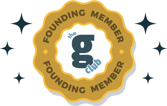 Gold badge with text 'Founding Member' for the G Club