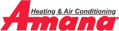 Amana Heating & Air Conditioning logo in bold red text