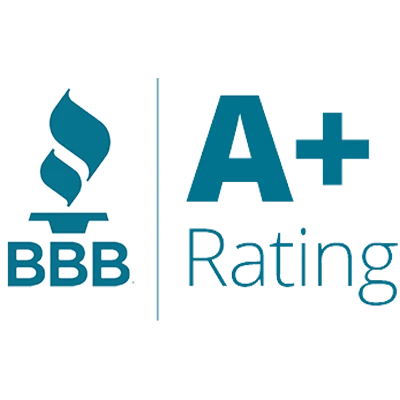 BBB A+ Rating logo with flame symbol
