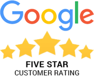 Google five-star customer rating graphic
