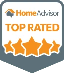 HomeAdvisor Top Rated Badge with star ratings