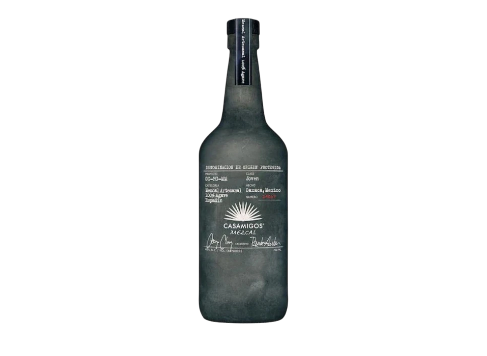 Casamigos Mezcal bottle with a dark finish