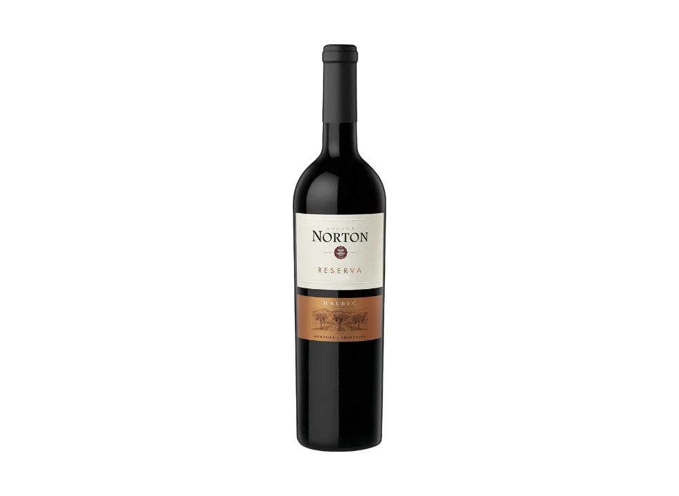 Norton Reserva Malbec wine bottle on black background