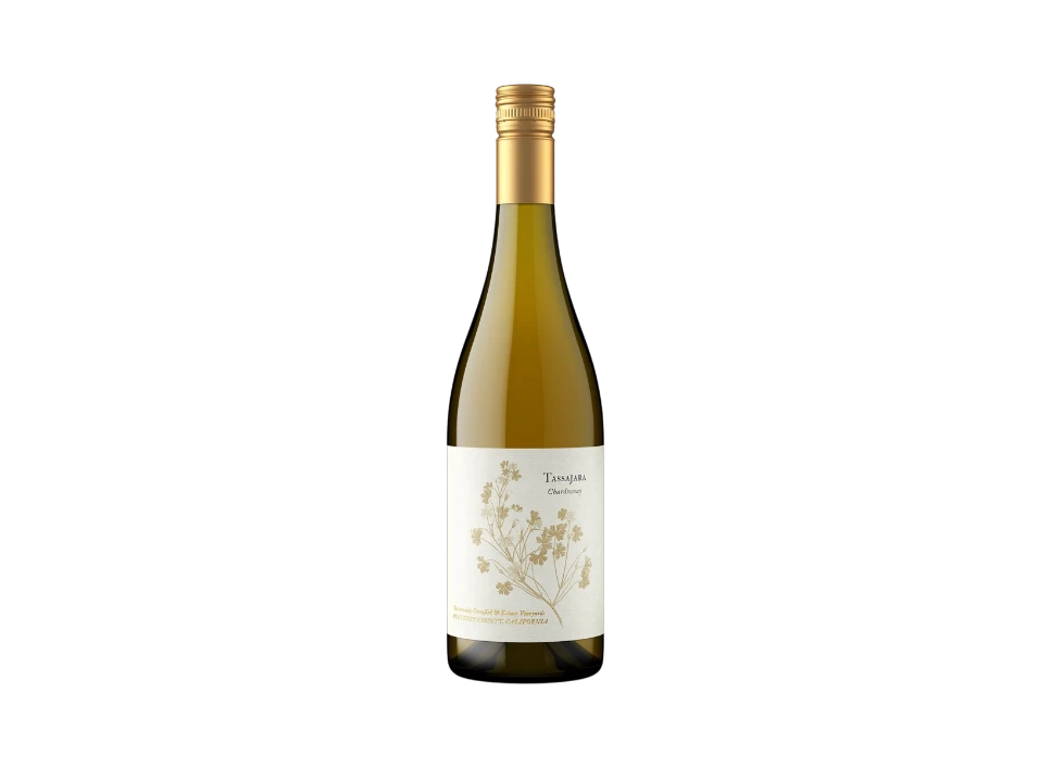 Elegant white wine bottle with detailed label.