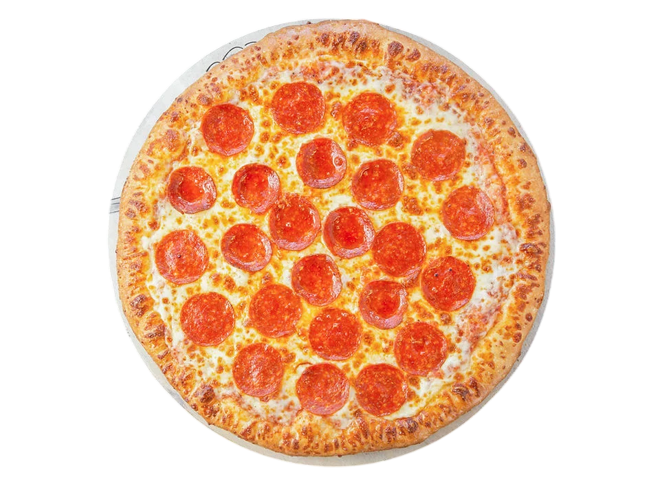 Delicious pepperoni pizza with golden crust