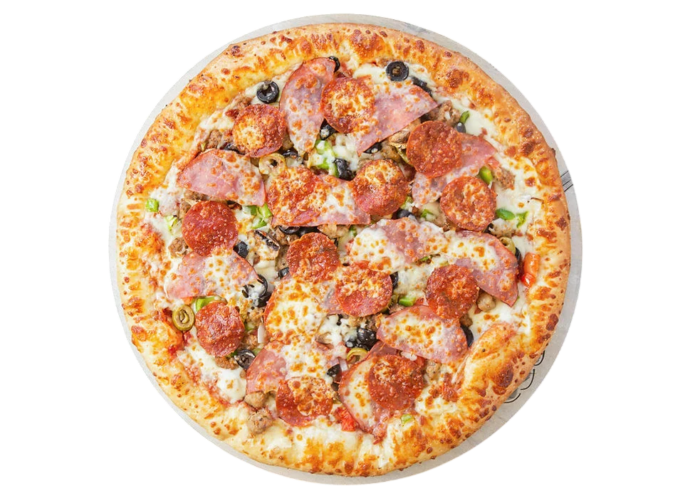 Delicious pepperoni pizza with various toppings