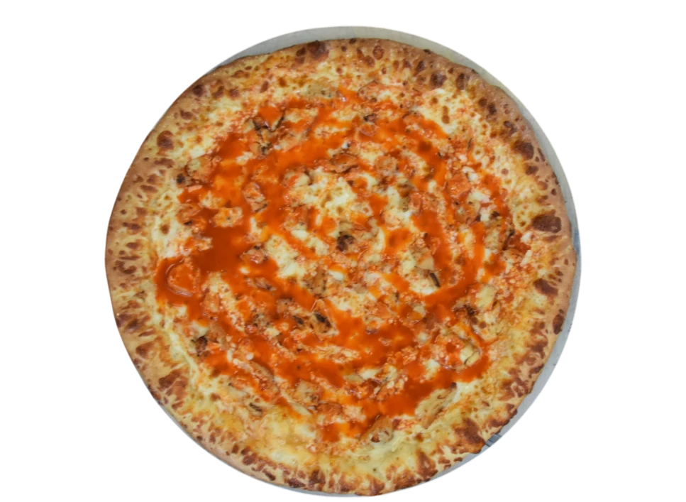 Delicious pizza with a spicy sauce topping