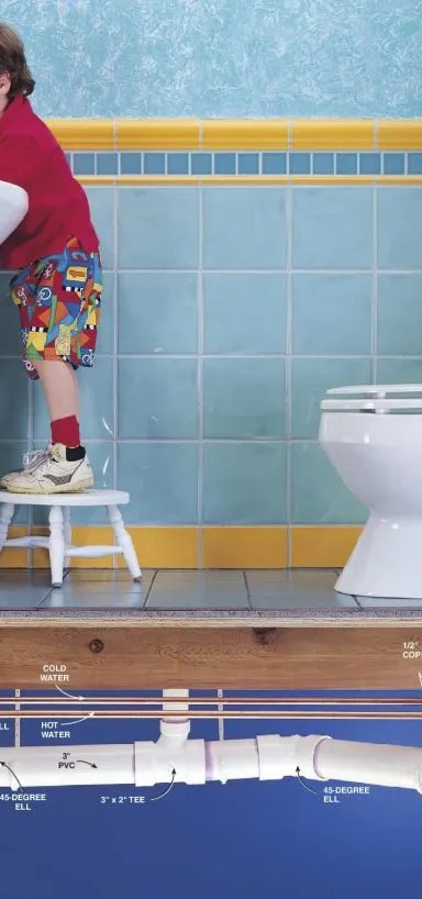 Child washing hands in a bathroom sink.