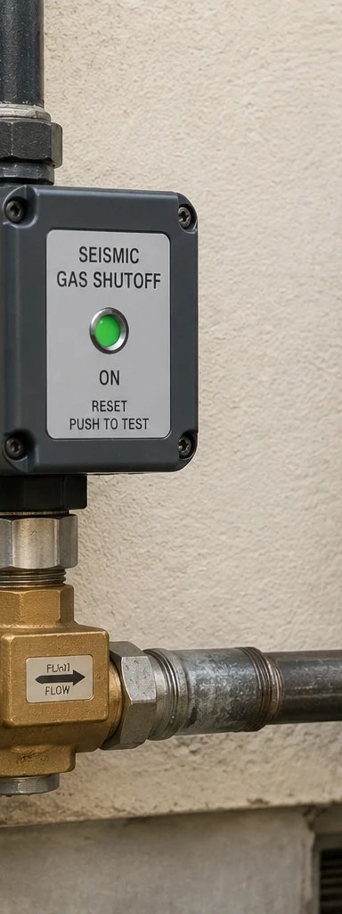 Seismic gas shutoff valve installed on a gas line