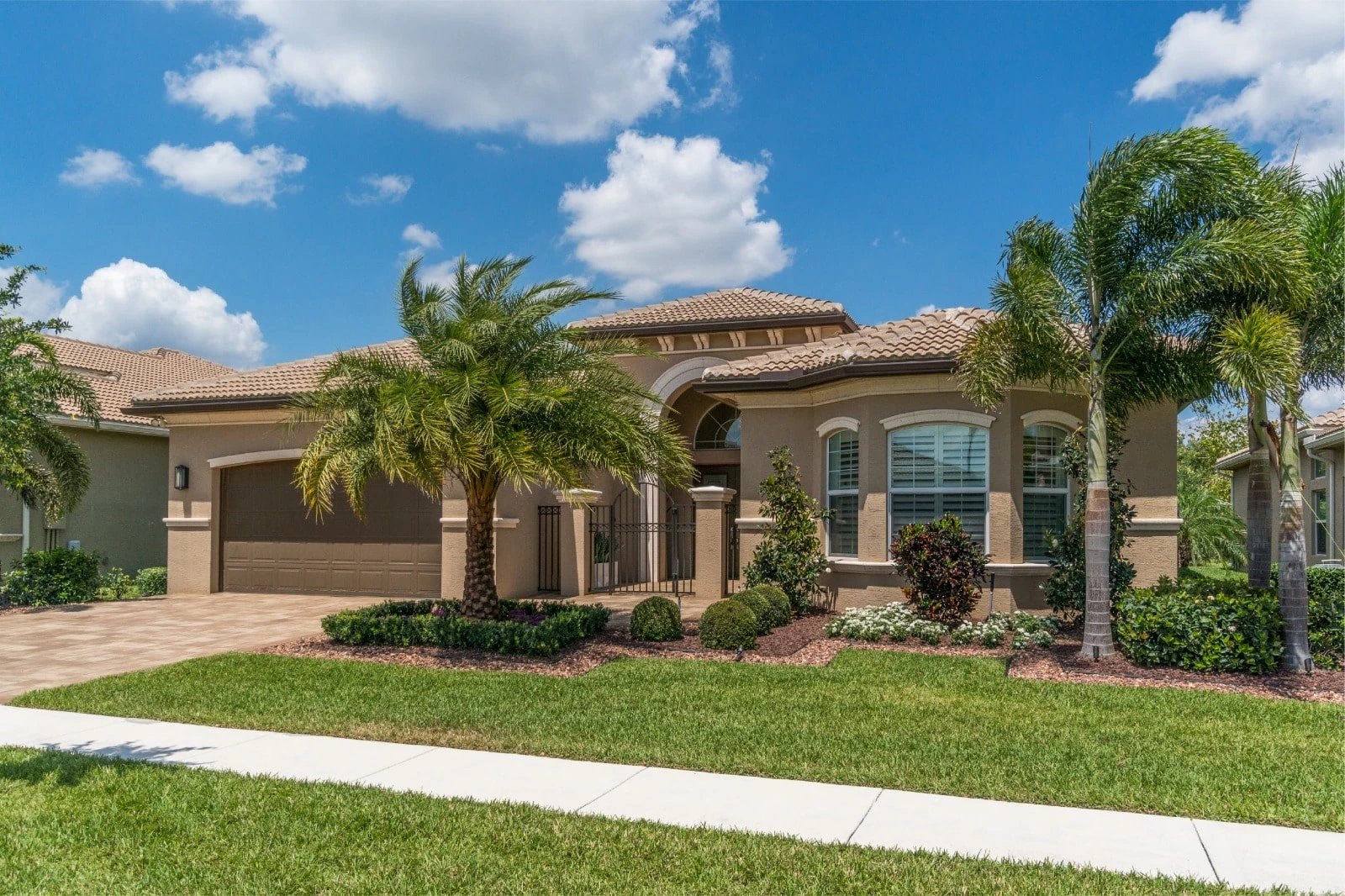 Beautiful home with greenery and blue sky