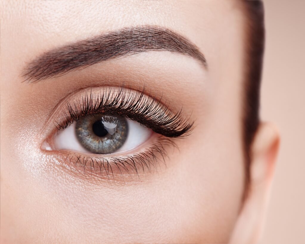 Close-up of a woman's eye with makeup