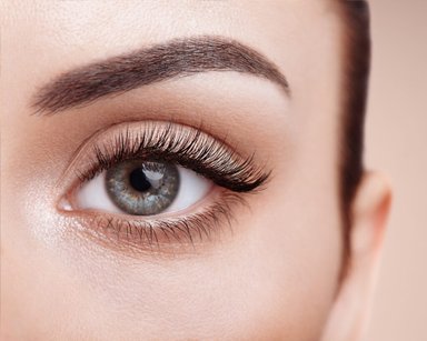 Close-up of a woman's eye with makeup