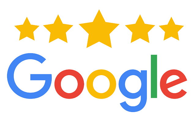 Google logo with four yellow stars above