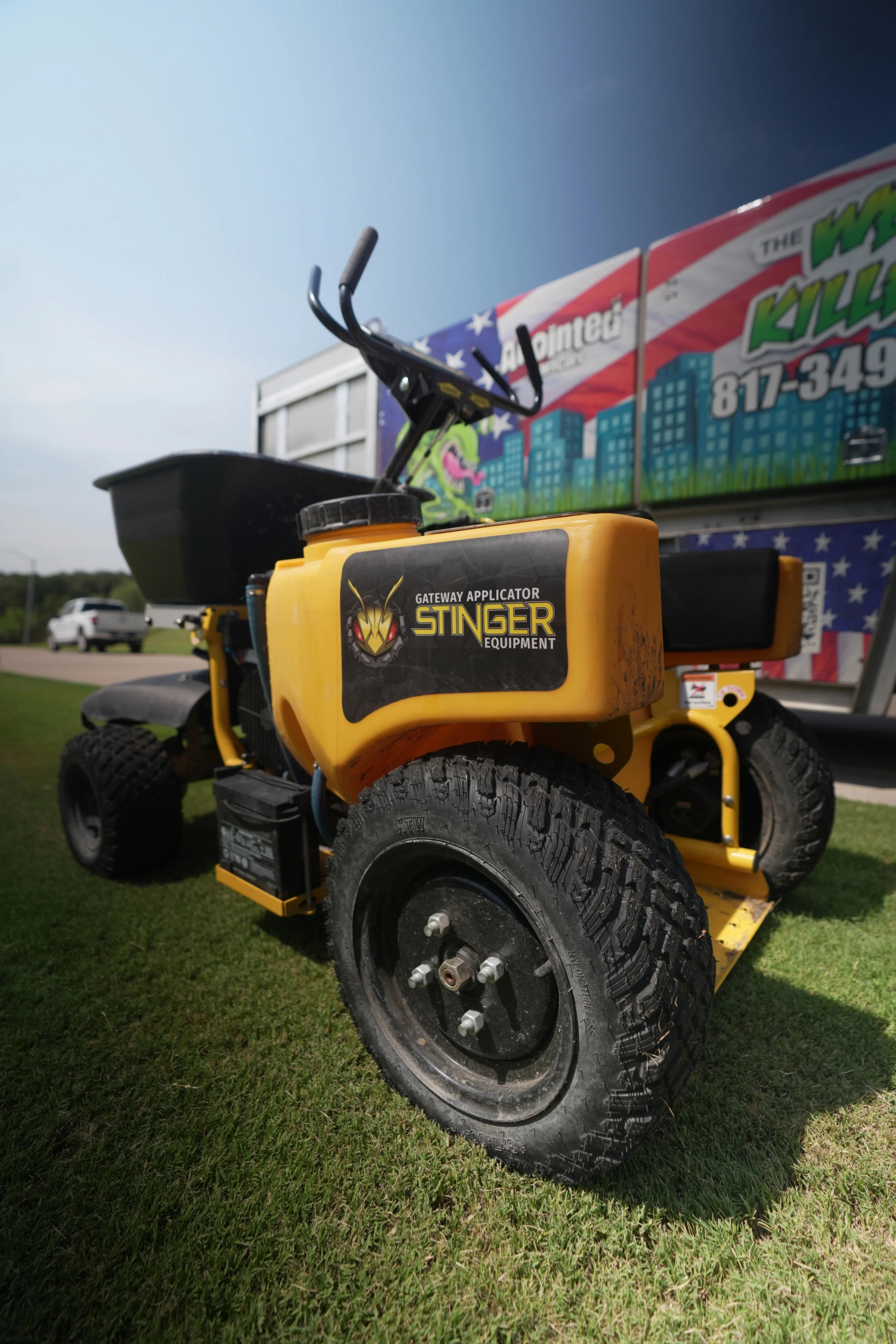 Stinger equipment applicator on grass