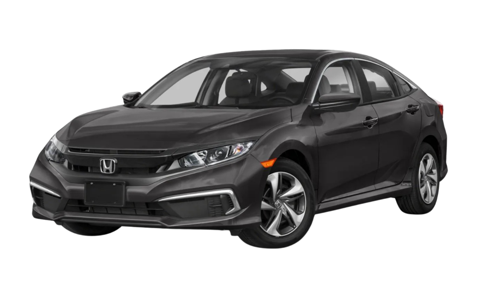Front view of a black Honda Civic car