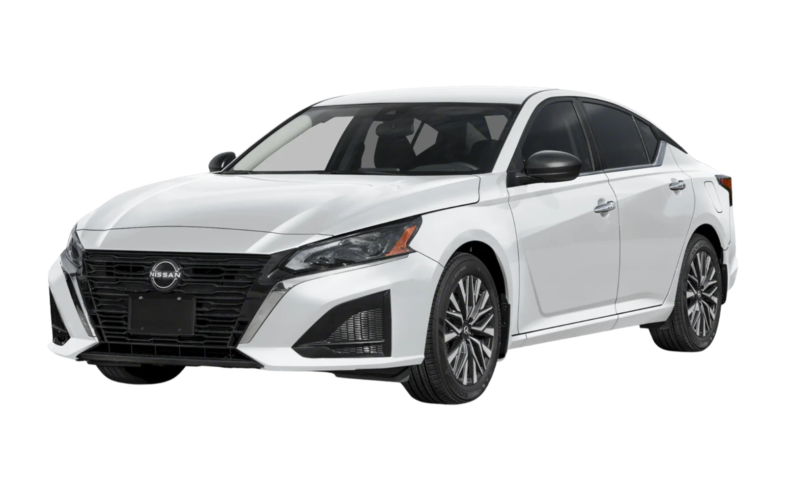 White Nissan sedan with modern design