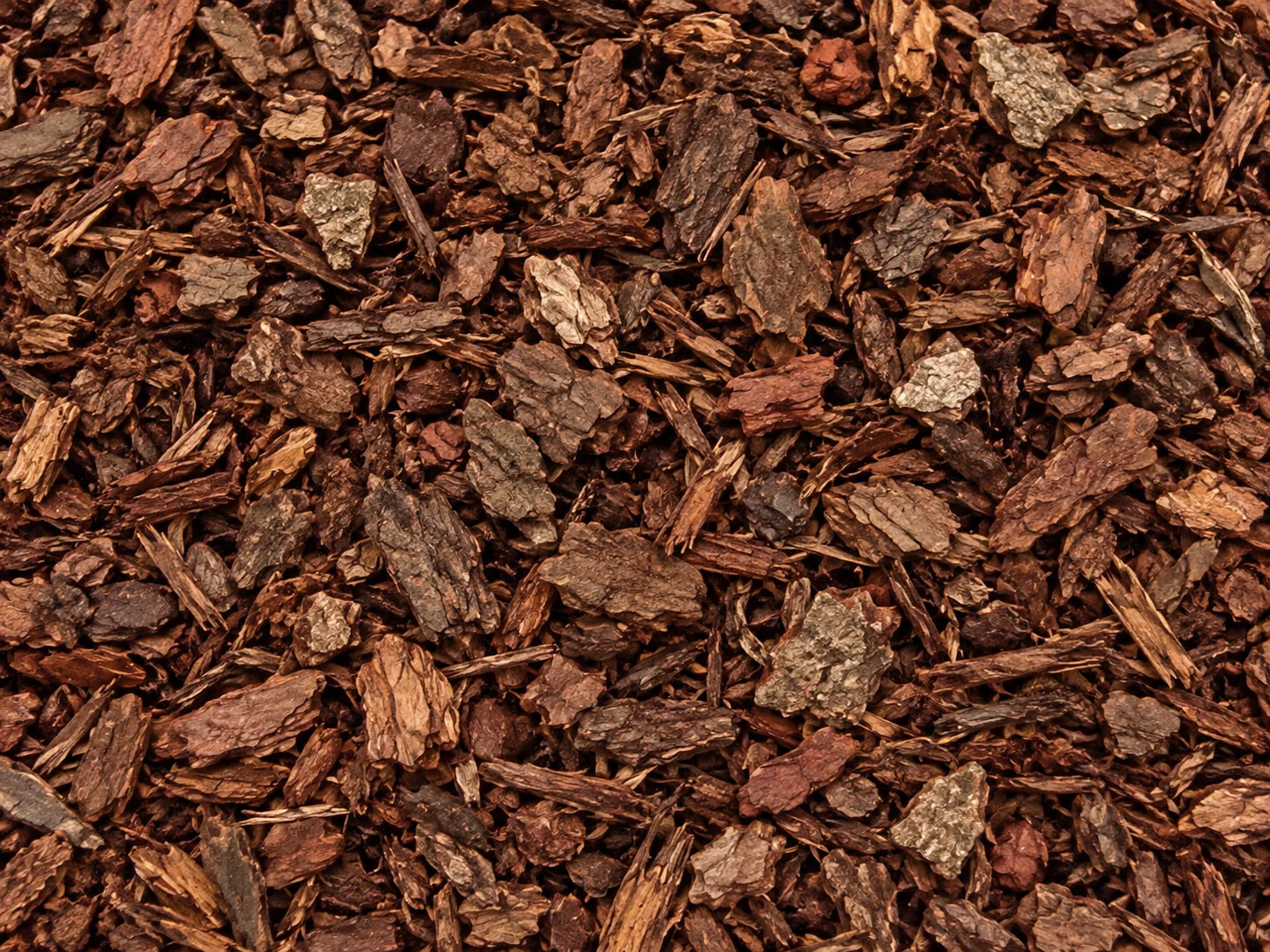 Mulch made of bark, showcasing rich earthy tones