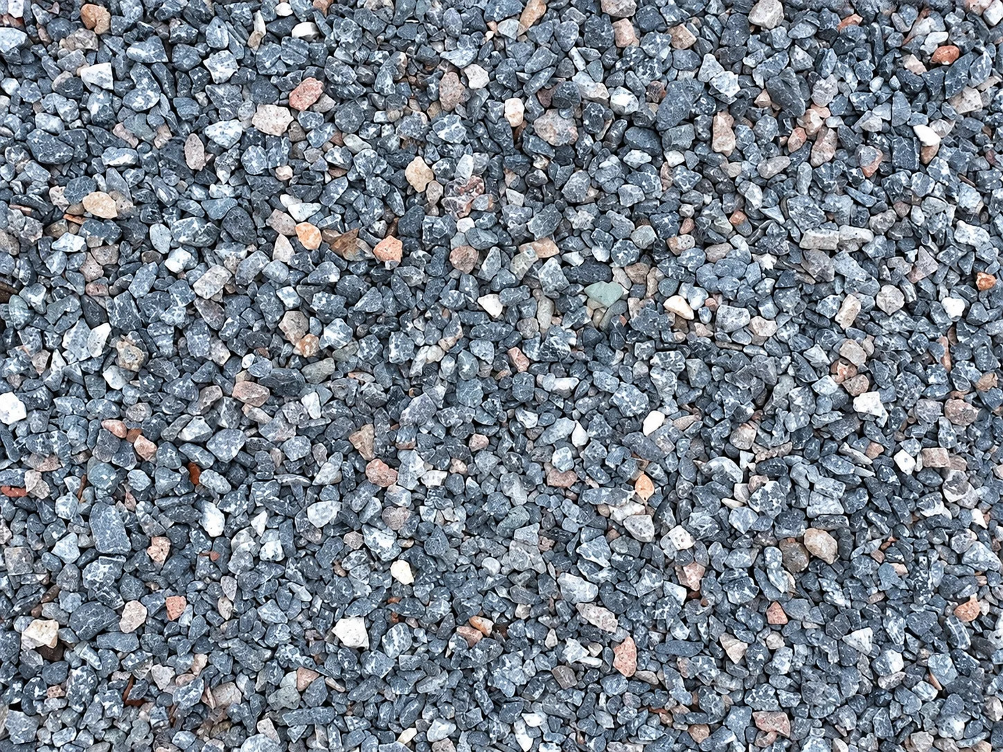Close-up view of gravel texture and colors