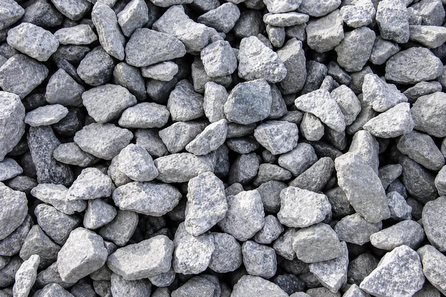 Gray gravel stones in a pile