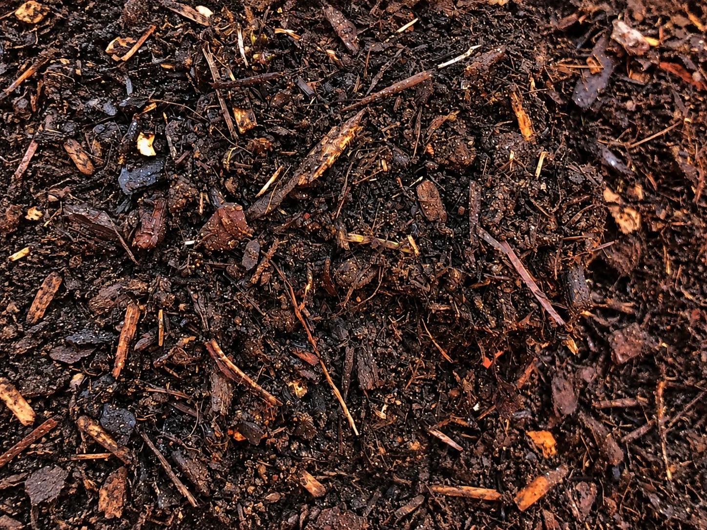 dark rich soil with organic material