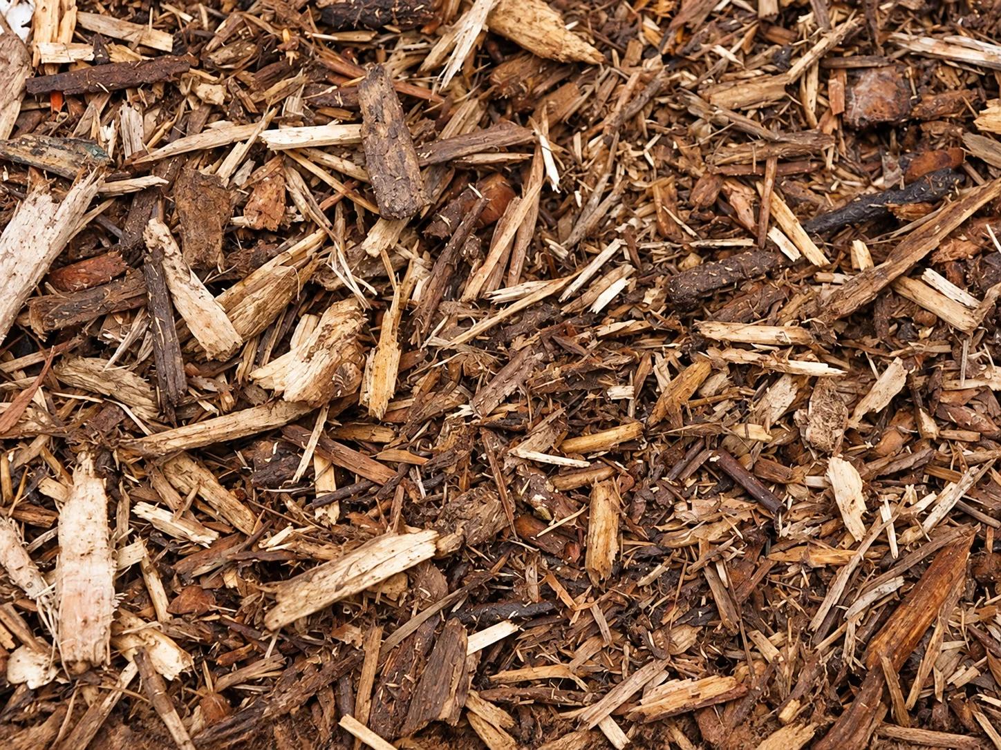 Wood mulch surface texture